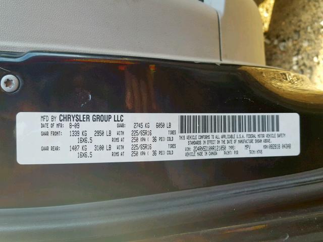 2D4RN5D10AR121050 - 2010 DODGE GRAND CARAVAN SXT  photo 10