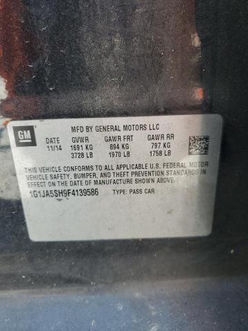 1G1JA5SH9F4139586 - 2015 CHEVROLET SONIC LS BLACK photo 12