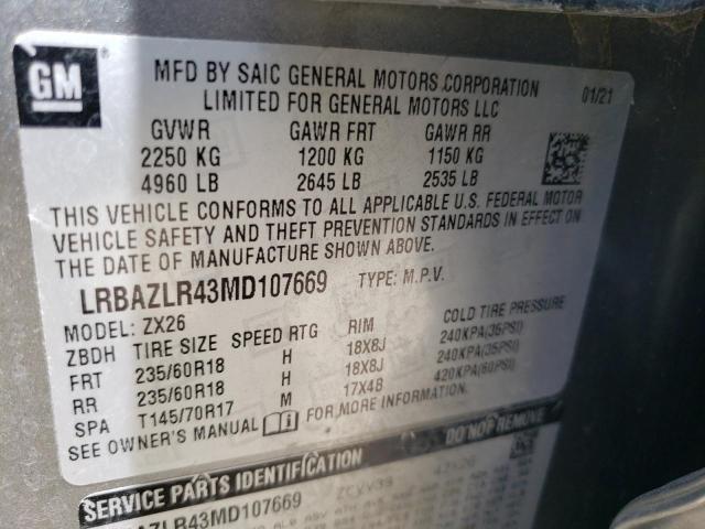 LRBAZLR43MD107669 - 2021 BUICK ENVISION PREFERRED 银色 照片 13