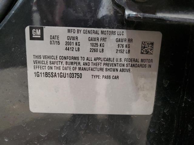 1G11B5SA1GU103750 - 2016 CHEVROLET MALIBU LIM LS 灰色 照片 12