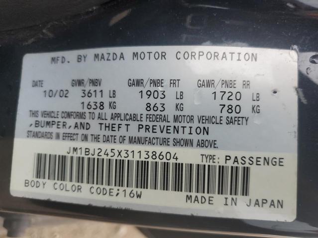 JM1BJ245X31138604 - 2003 MAZDA PROTEGE PR5 黑色 照片 12