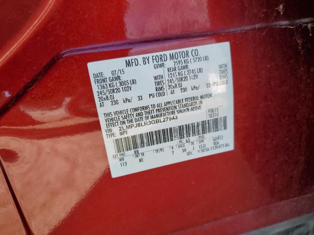 2LMPJ8LR3GBL27943 - 2016 LINCOLN MKX RESERVE MAROON photo 14