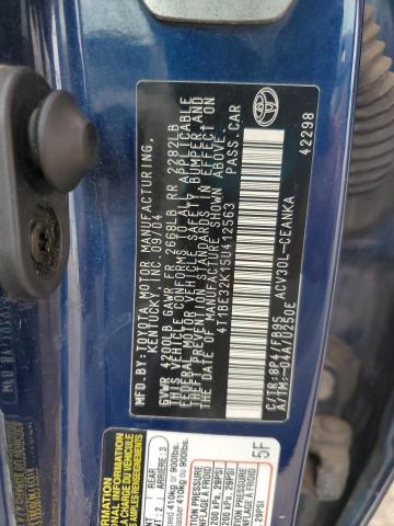 4T1BE32K15U412563 - 2005 TOYOTA CAMRY LE BLUE photo 12