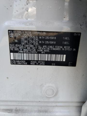 JTMNFREV8JJ745054 - 2018 TOYOTA RAV4 SE Blanc photo 14