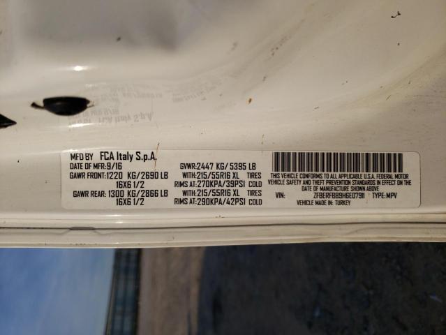 ZFBERFBB9H6E07911 - 2017 RAM PROMASTER SLT Білий фото 13