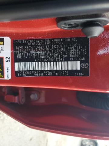 4T1T11AK1RU197049 - 2024 TOYOTA CAMRY SE NIGHT SHADE RED photo 13