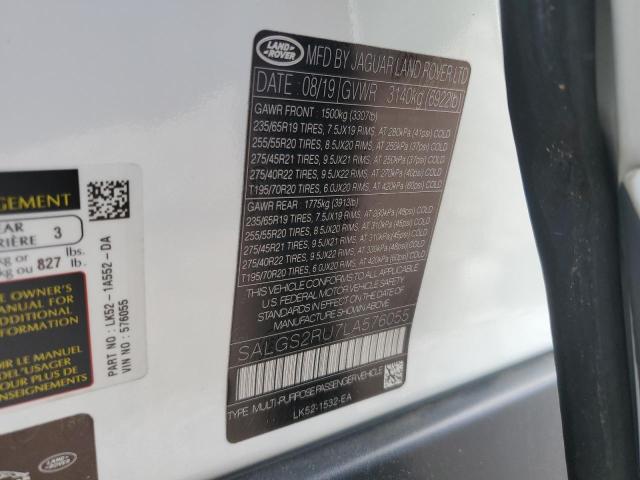 SALGS2RU7LA576055 - 2020 LAND ROVER RANGE ROVE HSE WHITE photo 13