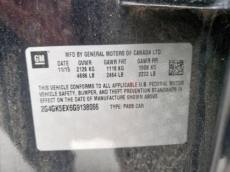 2G4GK5EX6G9138066 - 2016 BUICK REGAL BLACK photo 12