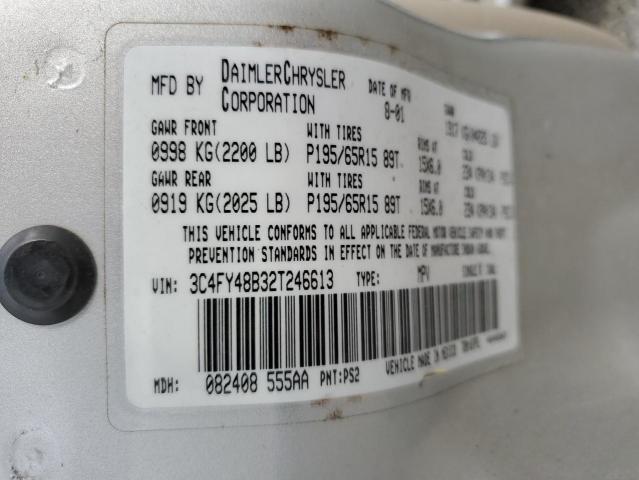 3C4FY48B32T246613 - 2002 CHRYSLER PT CRUISER CLASSIC 银色 照片 12