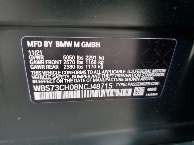 WBS73CH08NCJ48715 - 2022 BMW M5 CS GREEN photo 12