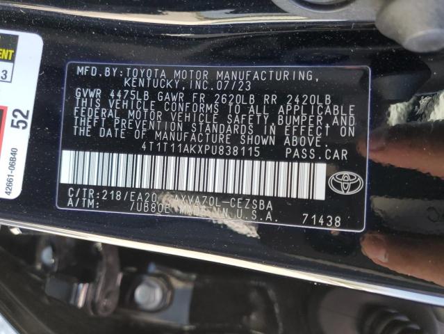 4T1T11AKXPU838115 - 2023 TOYOTA CAMRY SE NIGHT SHADE BLACK photo 12