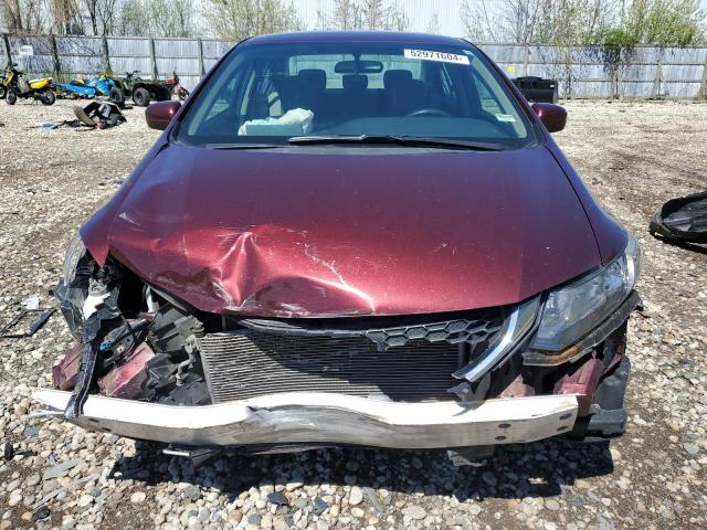 19XFB2F52FE110812 - 2015 HONDA CIVIC LX BURGUNDY photo 5