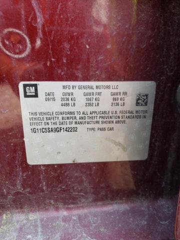 1G11C5SA9GF142202 - 2016 CHEVROLET MALIBU LIM LT 栗色 照片 12