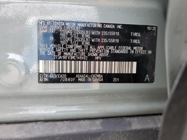 2T3A1RFV3MC148462 - 2021 TOYOTA RAV4 XLE PREMIUM GRAY photo 14