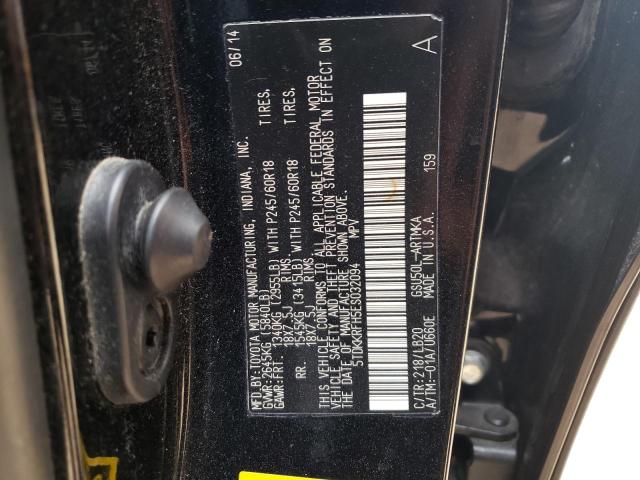 5TDKKRFH5ES032094 - 2014 TOYOTA HIGHLANDER XLE Qara foto 12