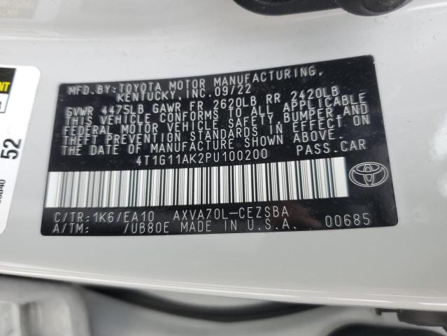 4T1G11AK2PU100200 - 2023 TOYOTA CAMRY SE NIGHT SHADE SILVER photo 12