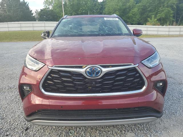 5TDFARAH7MS007790 - 2021 TOYOTA HIGHLANDER HYBRID PLATINUM BURGUNDY photo 5