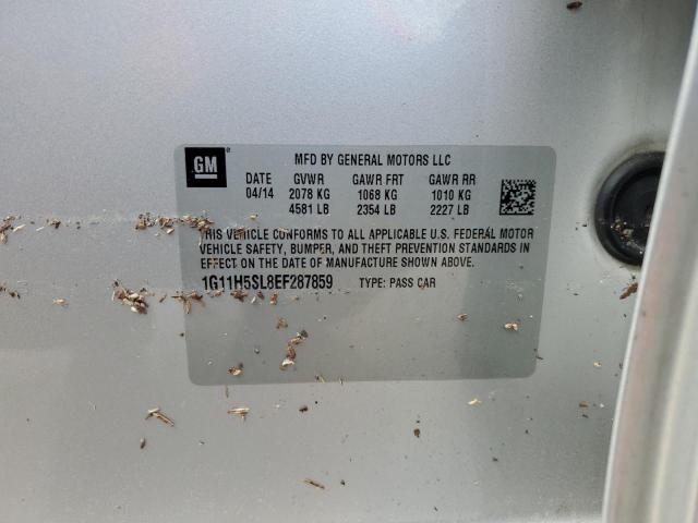 1G11H5SL8EF287859 - 2014 CHEVROLET MALIBU LTZ ვერცხლისფერი ფოტო 12