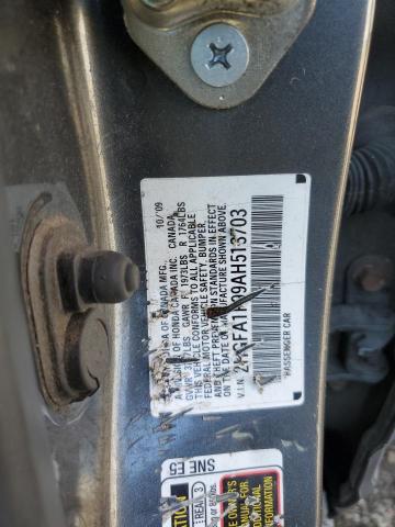 2HGFA1F99AH513703 - 2010 HONDA CIVIC EXL ნაცრისფერი ფოტო 13