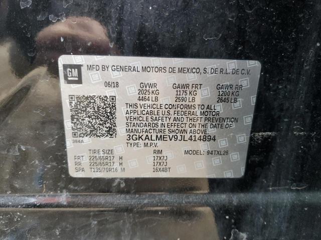 3GKALMEV9JL414894 - 2018 GMC TERRAIN SLE Սև լուսանկար 13