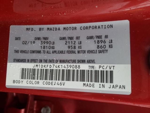 JM1DKFD74K1439088 - 2019 MAZDA CX-3 GRAND TOURING RED photo 13