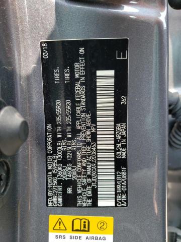 JTJDZKCA9J2008463 - 2018 LEXUS RX 350 L GRAY photo 13