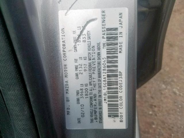 JM1BL1SG8A1286045 - 2010 MAZDA 3 I  photo 10