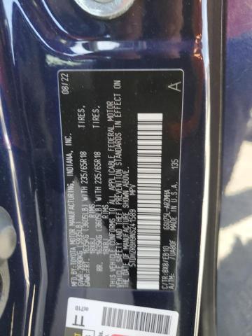 5TDHZRBH9NS241589 - 2022 TOYOTA HIGHLANDER XLE BLUE photo 13