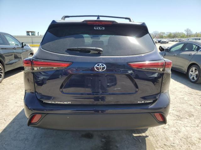 5TDHZRBH9NS241589 - 2022 TOYOTA HIGHLANDER XLE BLUE photo 6
