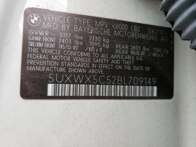 5UXWX5C52BL709149 - 2011 BMW X3 XDRIVE28I WHITE photo 13