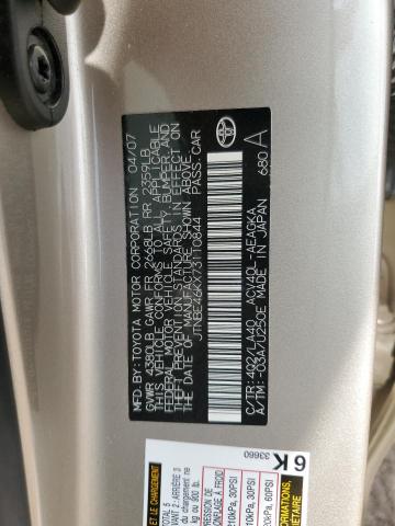 JTNBE46KX73110844 - 2007 TOYOTA CAMRY CE BEIGE photo 12