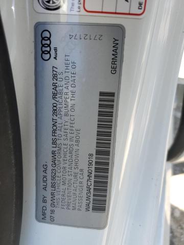 WAUW3AFC7HN019018 - 2017 AUDI A7 COMPETITION PRESTIGE WHITE photo 12