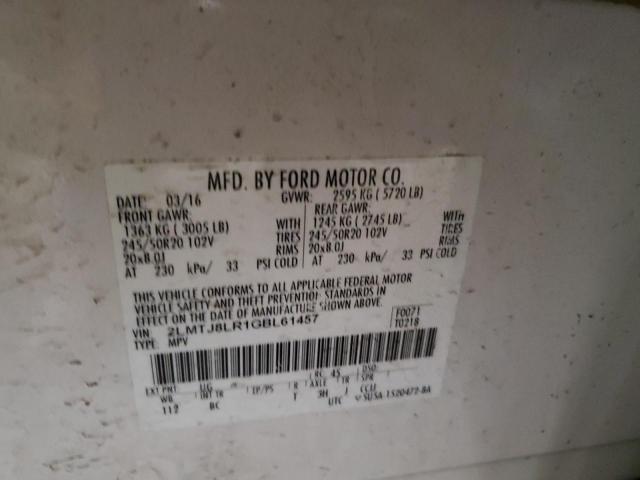 2LMTJ8LR1GBL61457 - 2016 LINCOLN MKX RESERVE თეთრი ფოტო 14