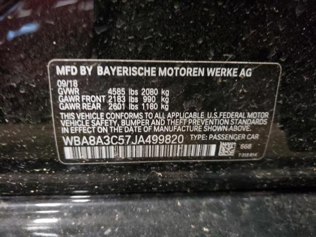 WBA8A3C57JA499820 - 2018 BMW 320 XI BLACK photo 12