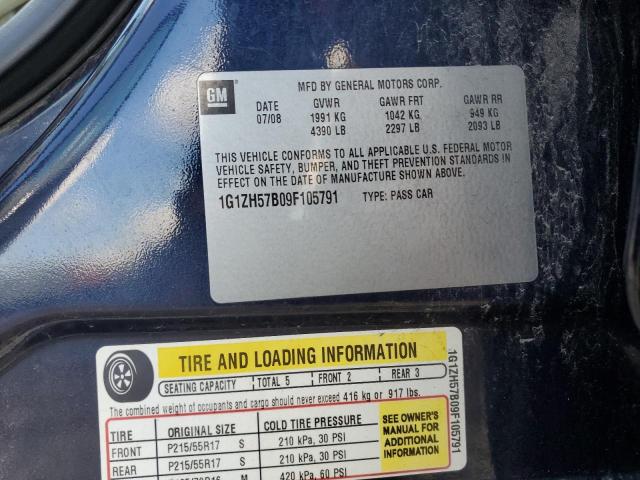 1G1ZH57B09F105791 - 2009 CHEVROLET MALIBU 1LT BLUE photo 12