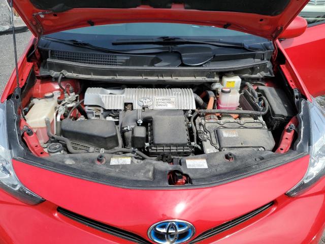 JTDZN3EU6GJ044501 - 2016 TOYOTA PRIUS V RED photo 11