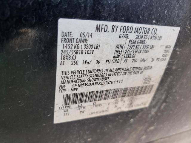 1FM5K8ARXEGC61111 - 2014 FORD EXPLORER POLICE INTERCEPTOR BLACK photo 14