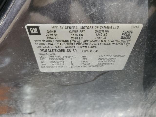 2GNALDEK9E6158159 - 2014 CHEVROLET EQUINOX LTZ CHARCOAL photo 12