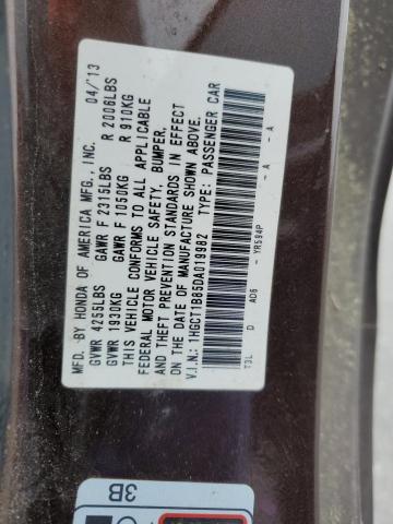 1HGCT1B85DA019982 - 2013 HONDA ACCORD EXL BROWN photo 12