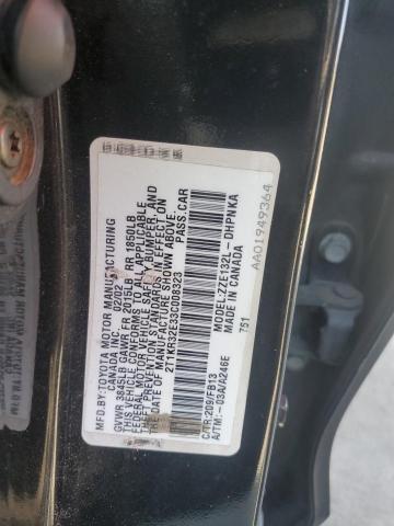 2T1KR32E33C008323 - 2003 TOYOTA COROLLA MA XR BLACK photo 12