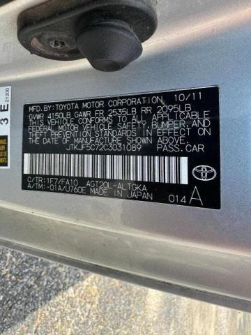 JTKJF5C72C3031089 - 2012 TOYOTA SCION TC 银色 照片 10