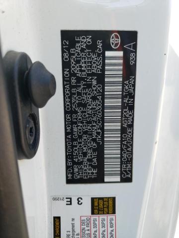 JTKJF5C76D3054120 - 2013 TOYOTA SCION TC 白色 照片 12