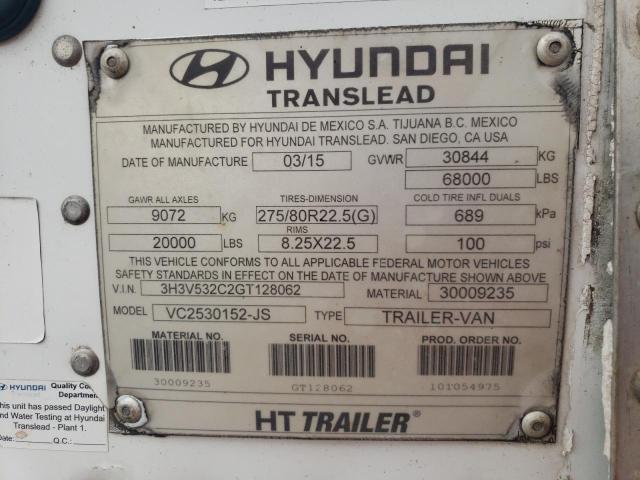 3H3V532C2GT128062 - 2016 HYUNDAI VC253-JSHT თეთრი ფოტო 10