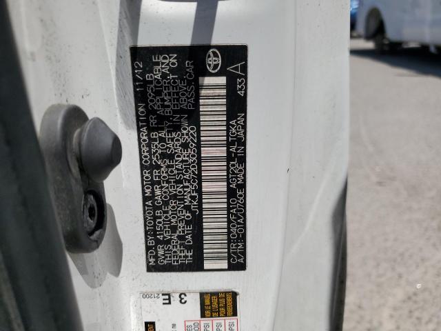 JTKJF5C72D3059220 - 2013 TOYOTA SCION TC 白色 照片 12