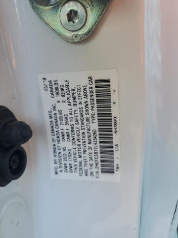 2HGFC3B72JH354260 - 2018 HONDA CIVIC EXL WHITE photo 12