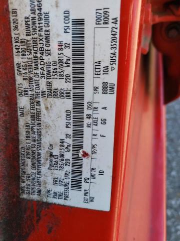 3FADP4BJXFM199466 - 2015 FORD FIESTA SE RED photo 13