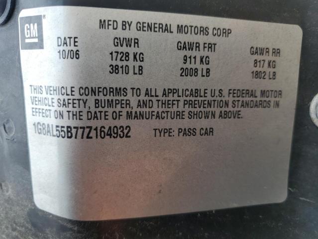 1G8AL55B77Z164932 - 2007 SATURN ION LEVEL 3 GRAY photo 13