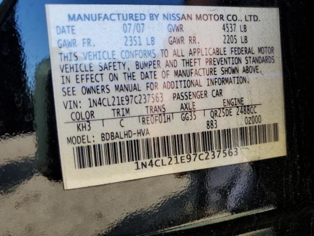 1N4CL21E97C237563 - 2007 NISSAN ALTIMA HYBRID BLACK photo 12