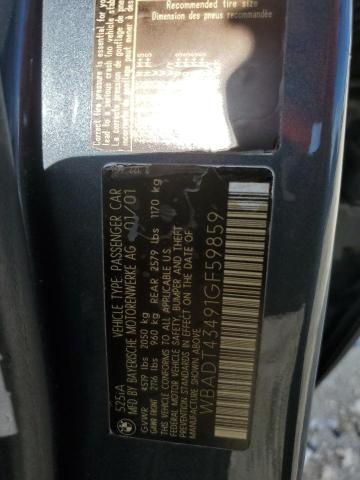 WBADT43491GF59859 - 2001 BMW 525 I AUTOMATIC GRAY photo 12