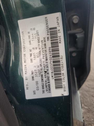 JM1BJ2237Y0263896 - 2000 MAZDA PROTEGE ES 绿色 照片 12